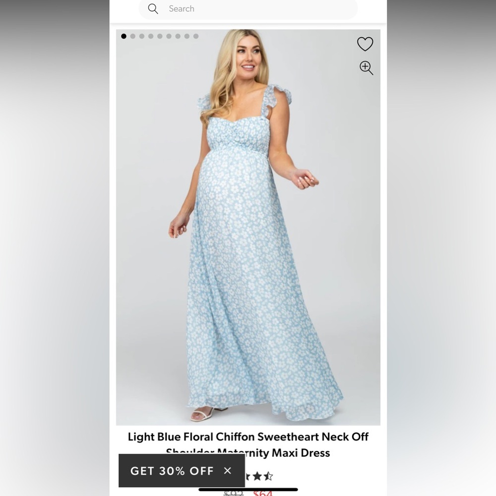 Aakaa Blue Floral Chiffon Dress from Pink Blush Maternity